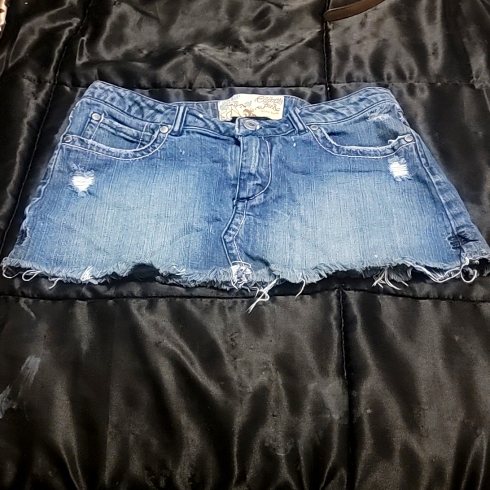 Celebrity pink Jean Mini skirt